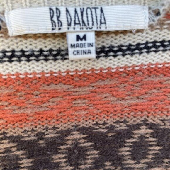 BB Dakota Southwest Print Open Front Knit Duster Cadigan Sweater Size M - Picture 4 of 9